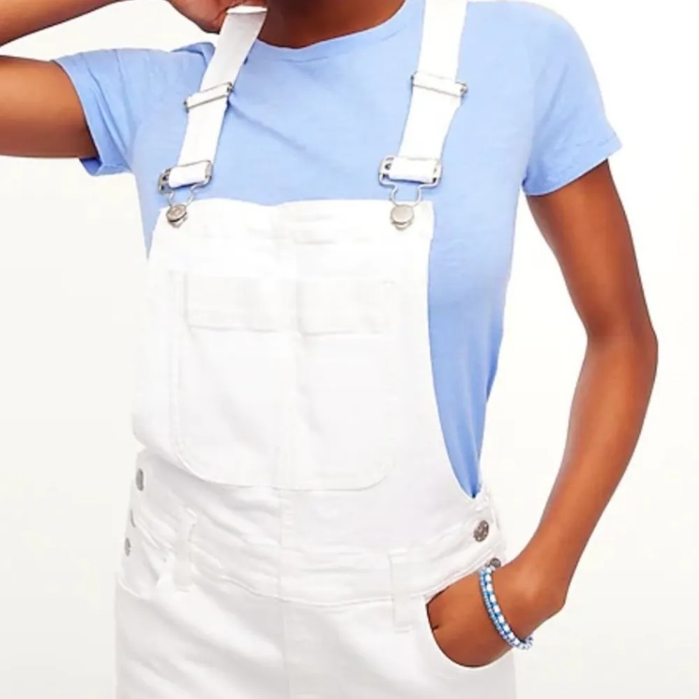J.Crew White Denim Cutoff Overalls - Image 13