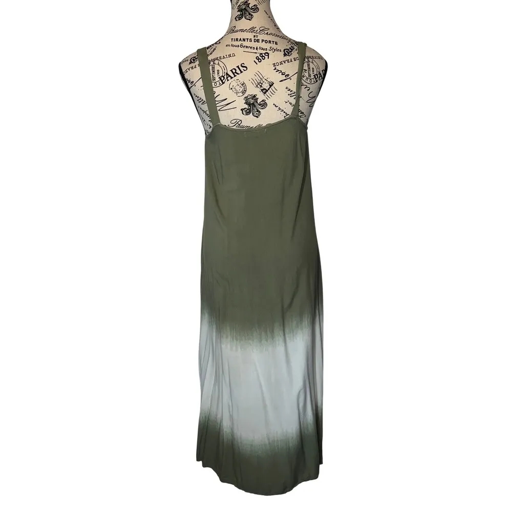 Kiwi & Punch Maxi Dress Green White Ombre Casual Sleeveless Sundress Boho M EUC Size M - Image 5