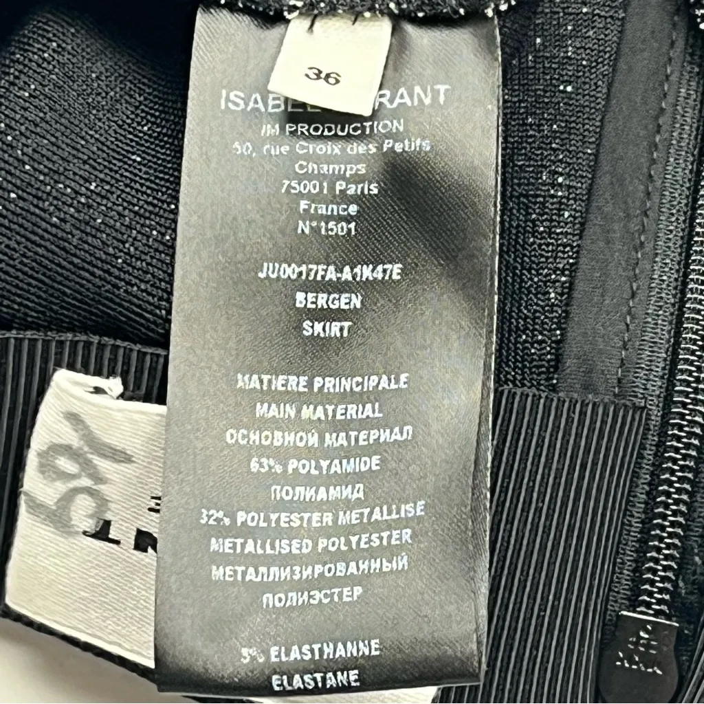 Isabel Marant Etoile Bergen Glittery Draped‎ Mini Skirt Womens Size 36 / 4 NWOT - Image 4