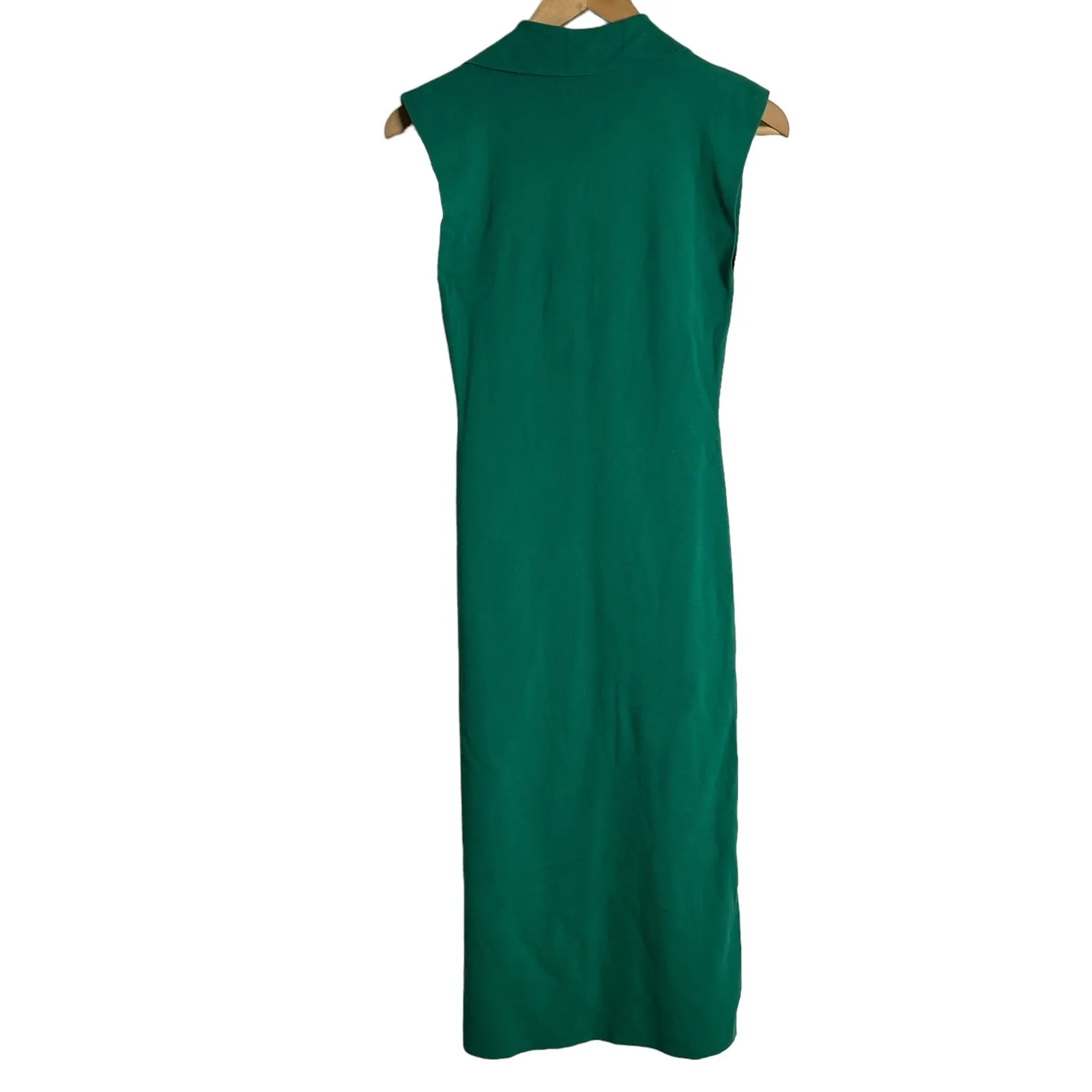 A.L.C. Taylor Knit Green Sleeveless Collared Midi Dress Size XS - Image 10