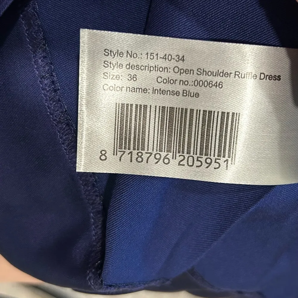 NWT SuperTrash ST Studio Navy Ruffle Off Shoulder Long Sleeve Mini Dress Size S Blue - Image 8