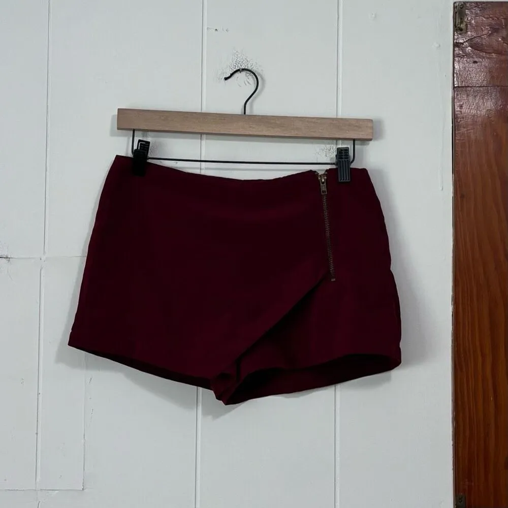 Forever 21‎ Zipper Front Burgundy Mini Skort small NWT - Image 2