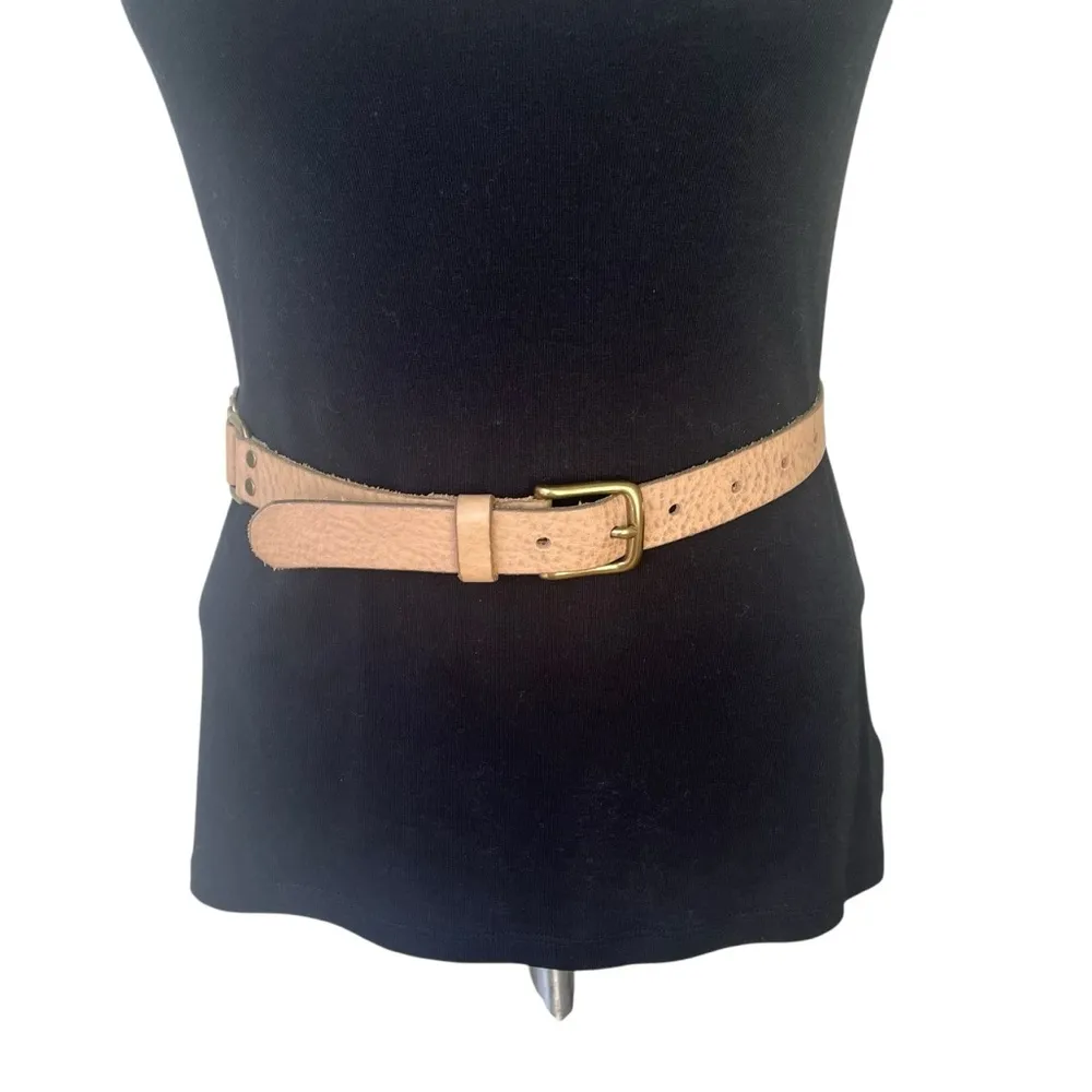 J. Crew Italian Leather Beige/Tan Belt, Sz S - Image 3