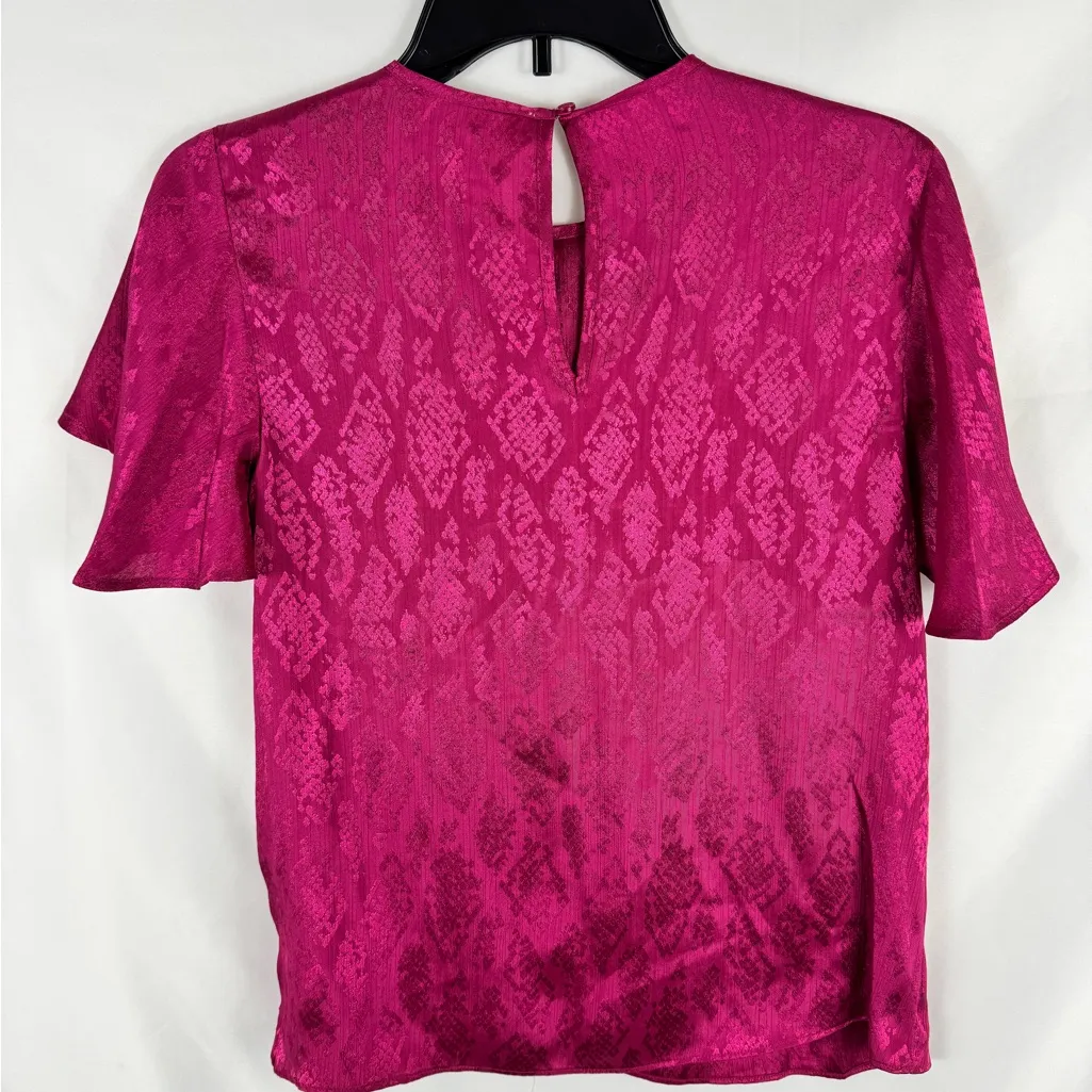 Michael‎ Kors Pink Ruffled Flutter Sleeve Blouse - Image 3