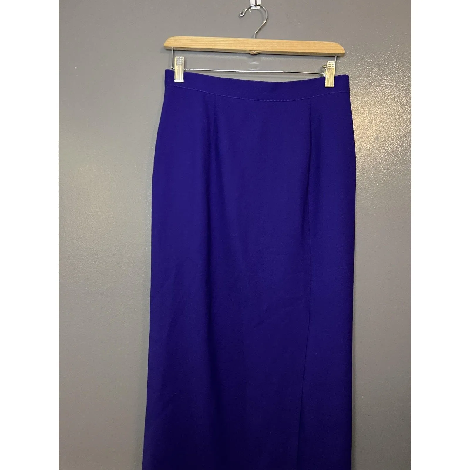 JH Collectibles Skirt Womens Purple Wool Lined Maxi Front Slit Made in USA Size L - Image 2