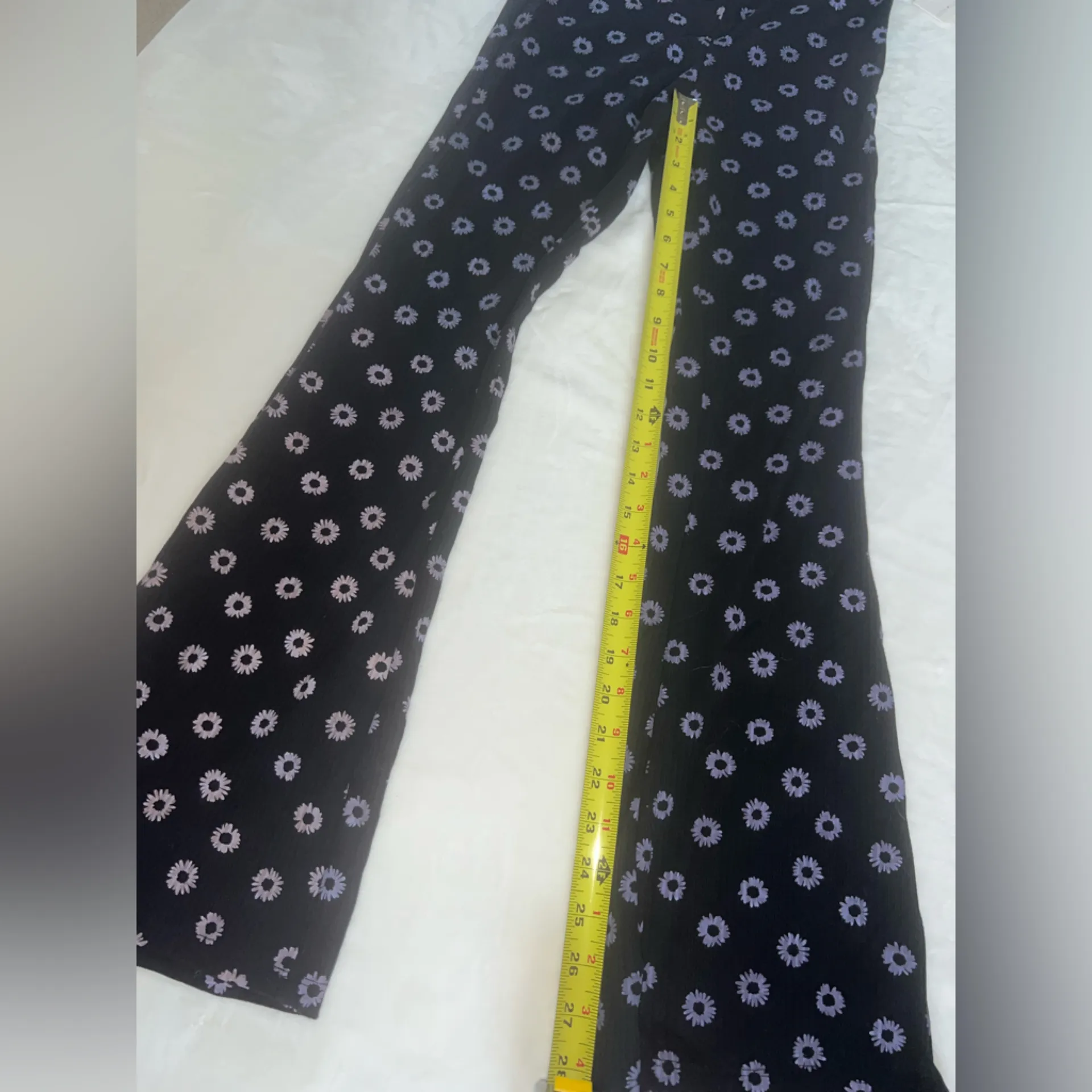 Ultra Flirt Black Floral Wide Leg Pants Small NWT - Image 5