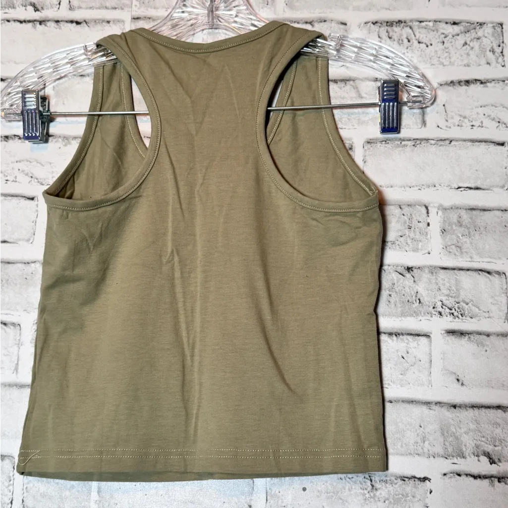 Olive Green, Grey, and Black Women's Tank Tops cropped set of 3 cotton size M‎ Gray Size M - Image 4