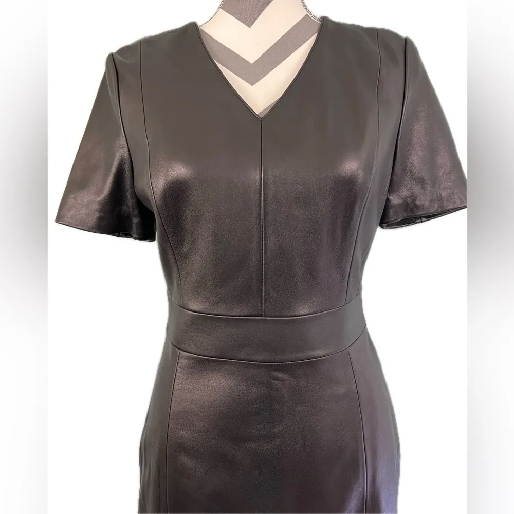 NWT - Antonio Melani Black Rowan Leather Dress - Size 4 - Image 3