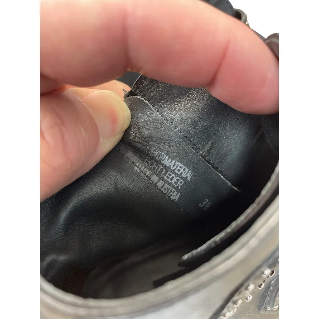 Paul Green Womans Black leather studed moto ankle boots sz 5.5 SKU 9631 - Image 6