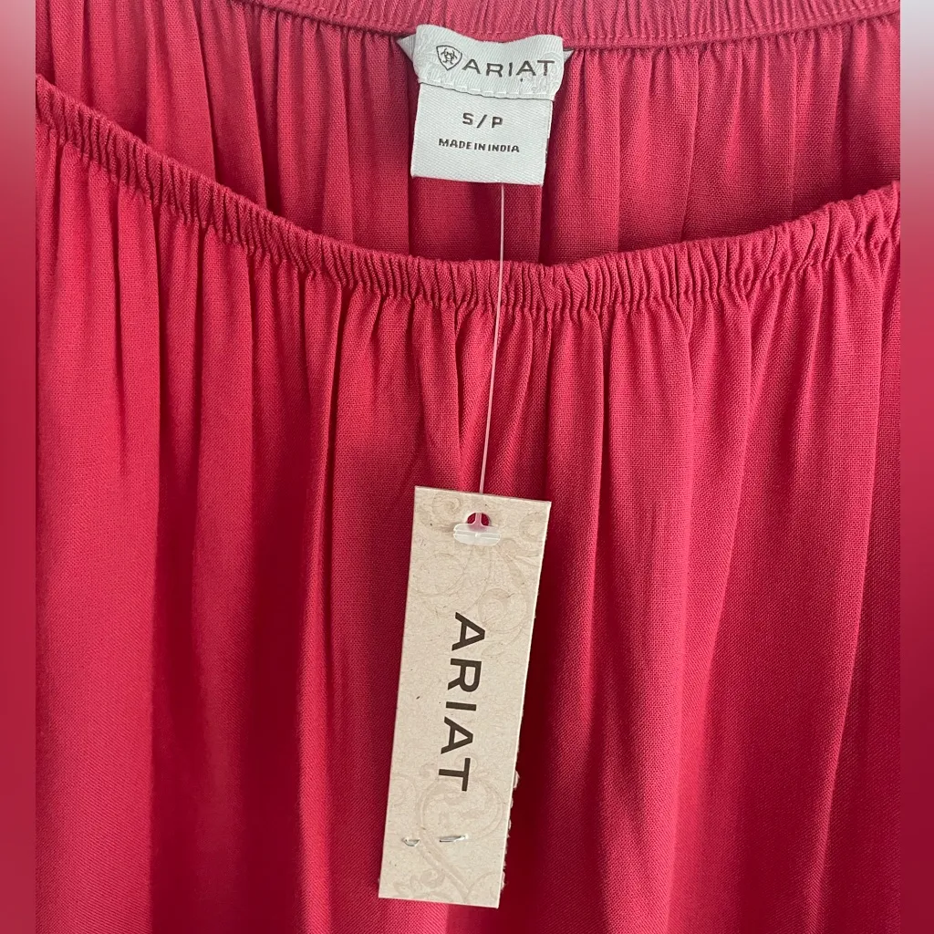 Ariat Kristine Top Brandy Apple Size Small Embroidered Western Flare Sleeve Boho - Image 4