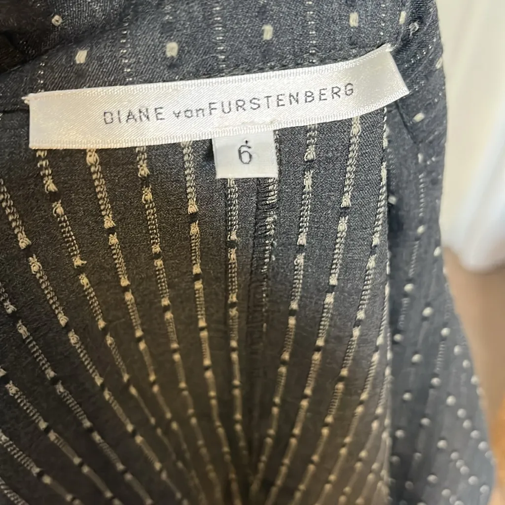 Diane Von Furstenberg Vintage Polka For Lace Ruffle Blazer Y2k size 6 - Image 11