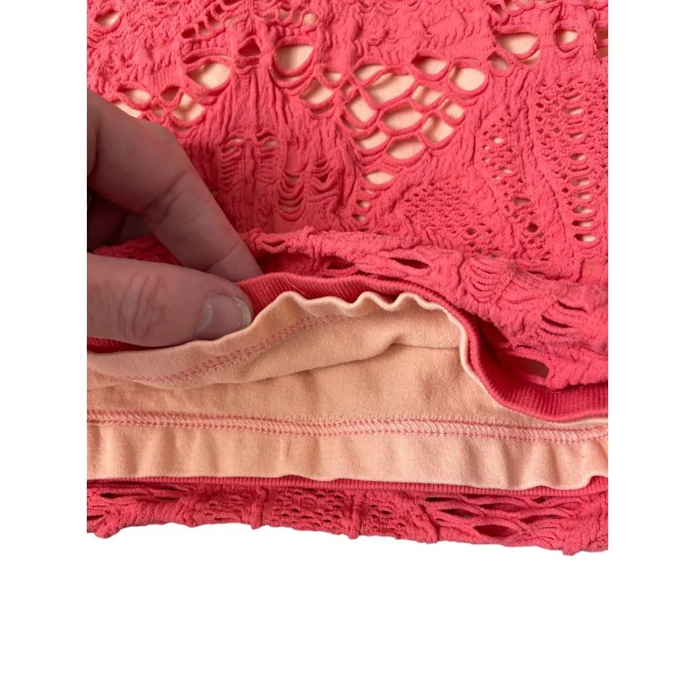 Free People Intimately Medallion Lace Slip Dress Orange Bodycon Lined XS/S $68 - Image 4