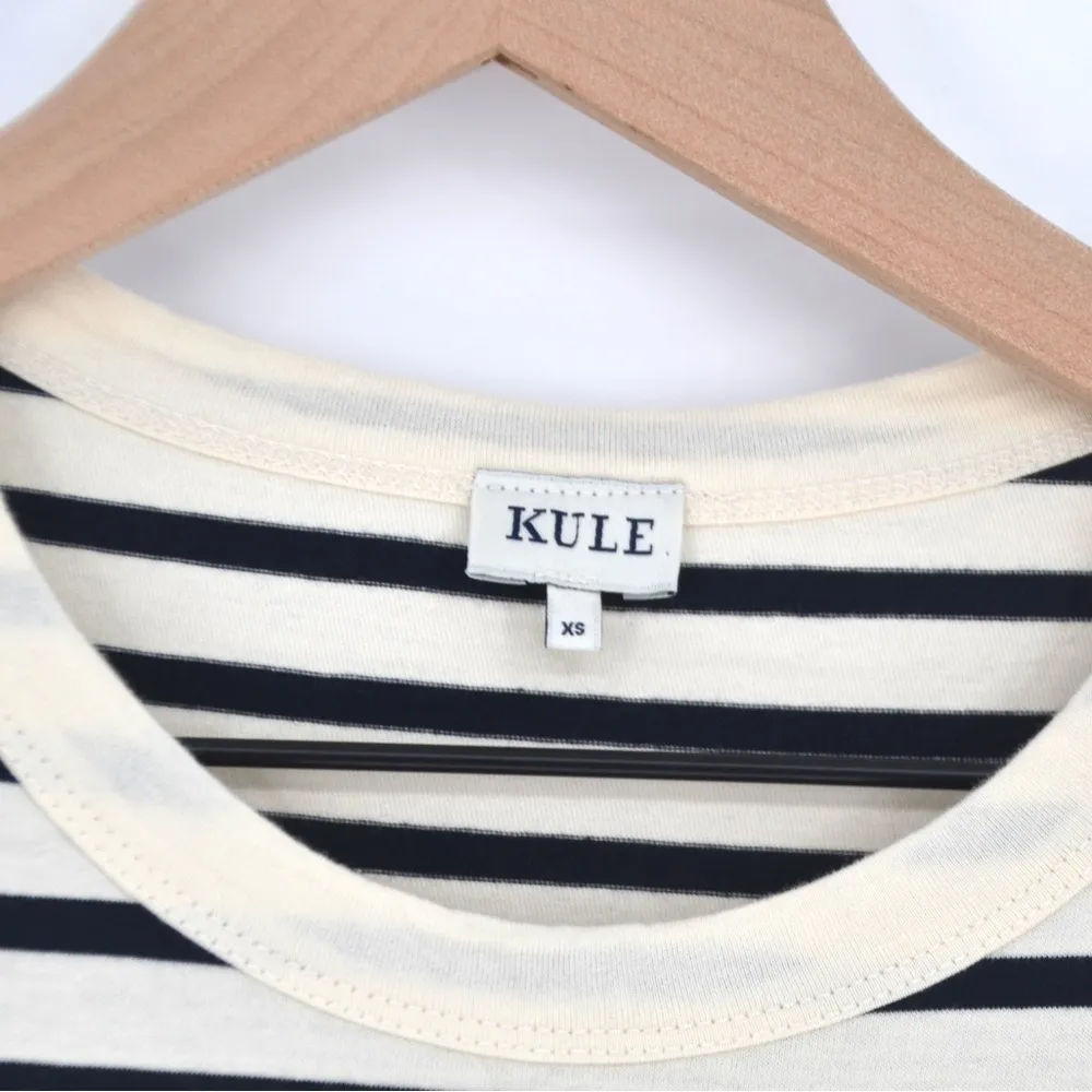 Kule The Tank Midi Dress Sleeveless Cotton in Stripe Cream and Navy Women's XS White - Image 5