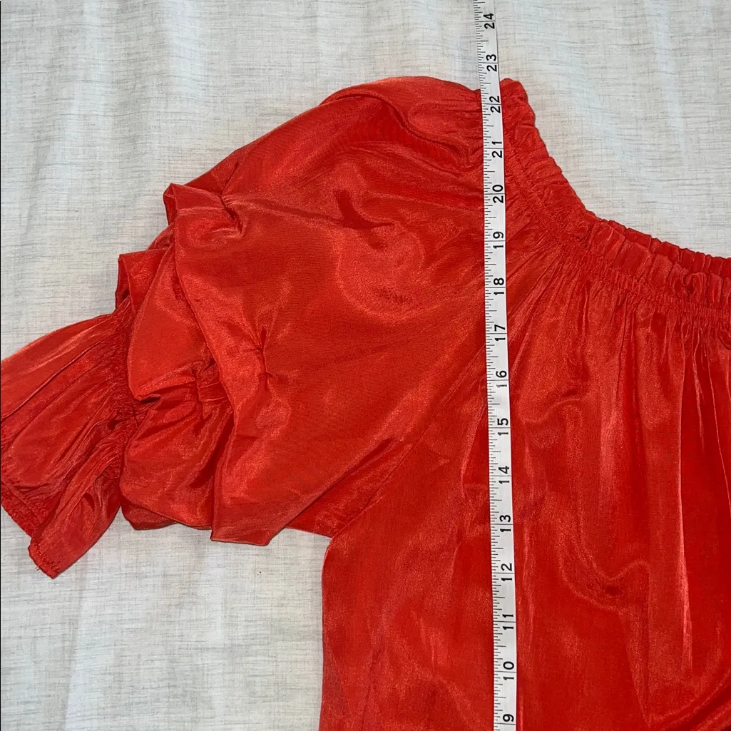 Mersea $168‎ Red Ruffle Blouse Size Small - Image 7