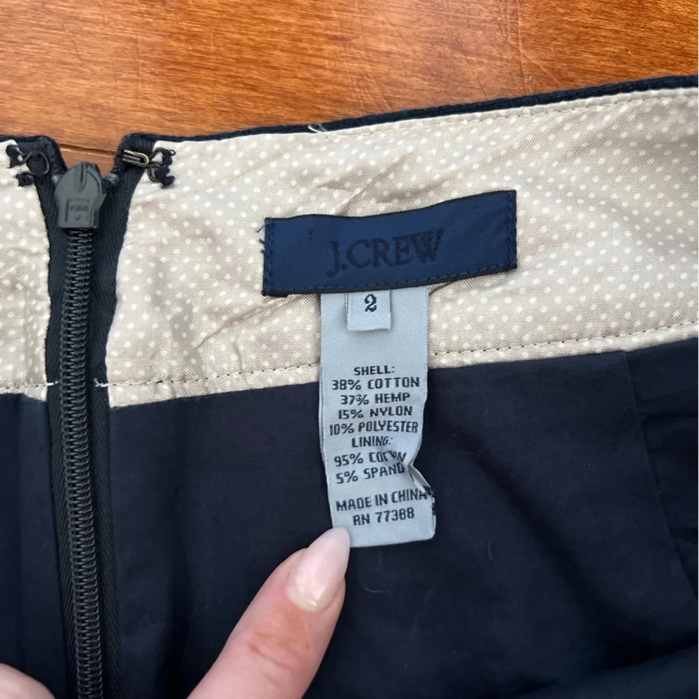 J. Crew Navy Blue Pencil Skirt Size 2 - Image 4