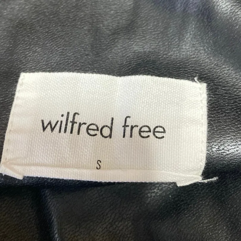 Aritzia Wilfred Free Black Faux Leather Trim High Rise Leggings Pants Size S - Image 4