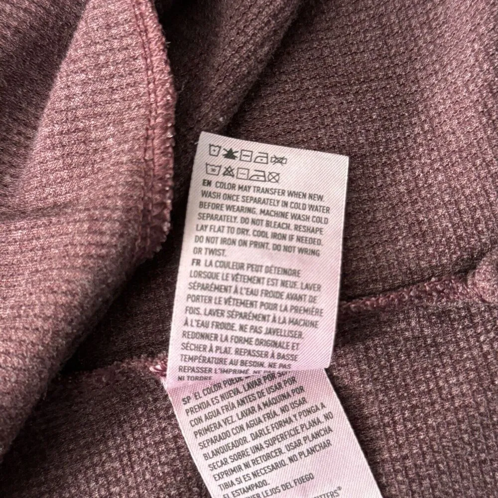 American Eagle Shirt Womens Medium Pink Mock Neck Waffle Knit Cropped Streetwear - Image 7