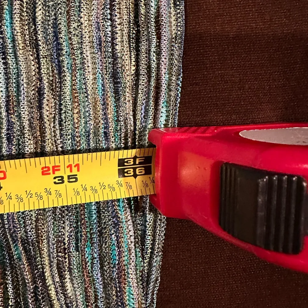 Connected Greens Blues Yellows Stripe Designs  Sleeveless V Neck Sz 14P. - Image 8