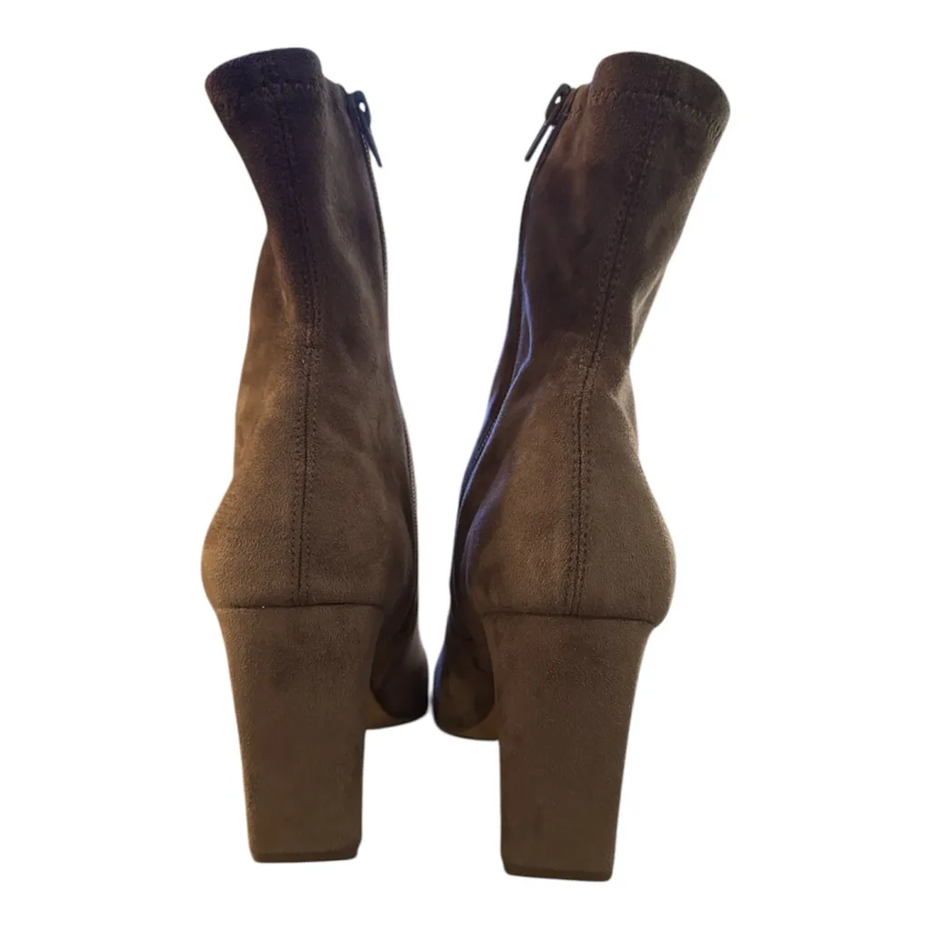 Steve Madden Vinka Taupe Faux Suede Ankle Booties Size 8.5 New No Box - Image 5