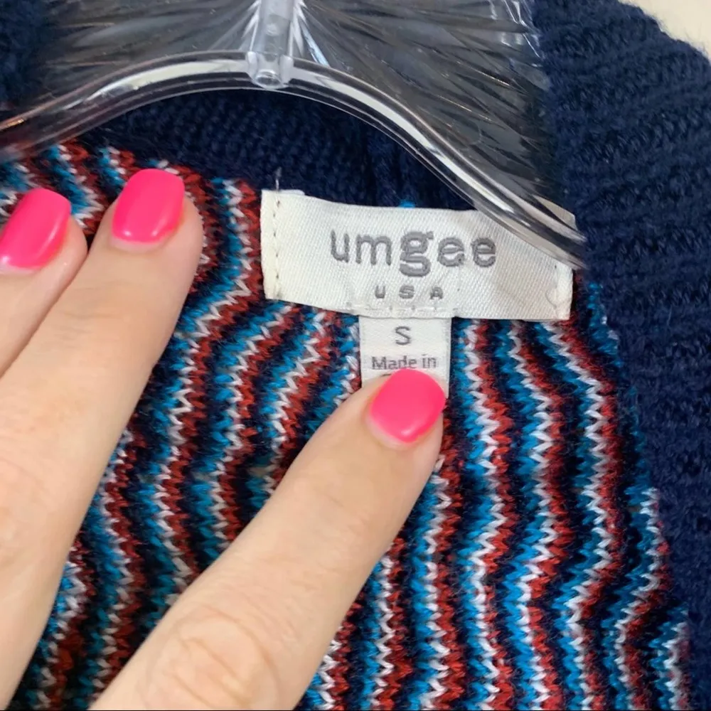 Umgee Multicolor Diamond Knit Open Long Body Vest - Image 5