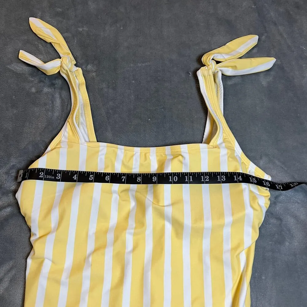 Kona Sol Women's Striped Square Neck One Piece Swimsuit Size Large NEW - Image 12