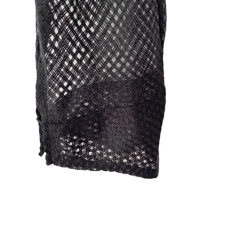 MNG Mango Black Sheer Mesh Net Layered Blouse NWTS Size large - Image 2