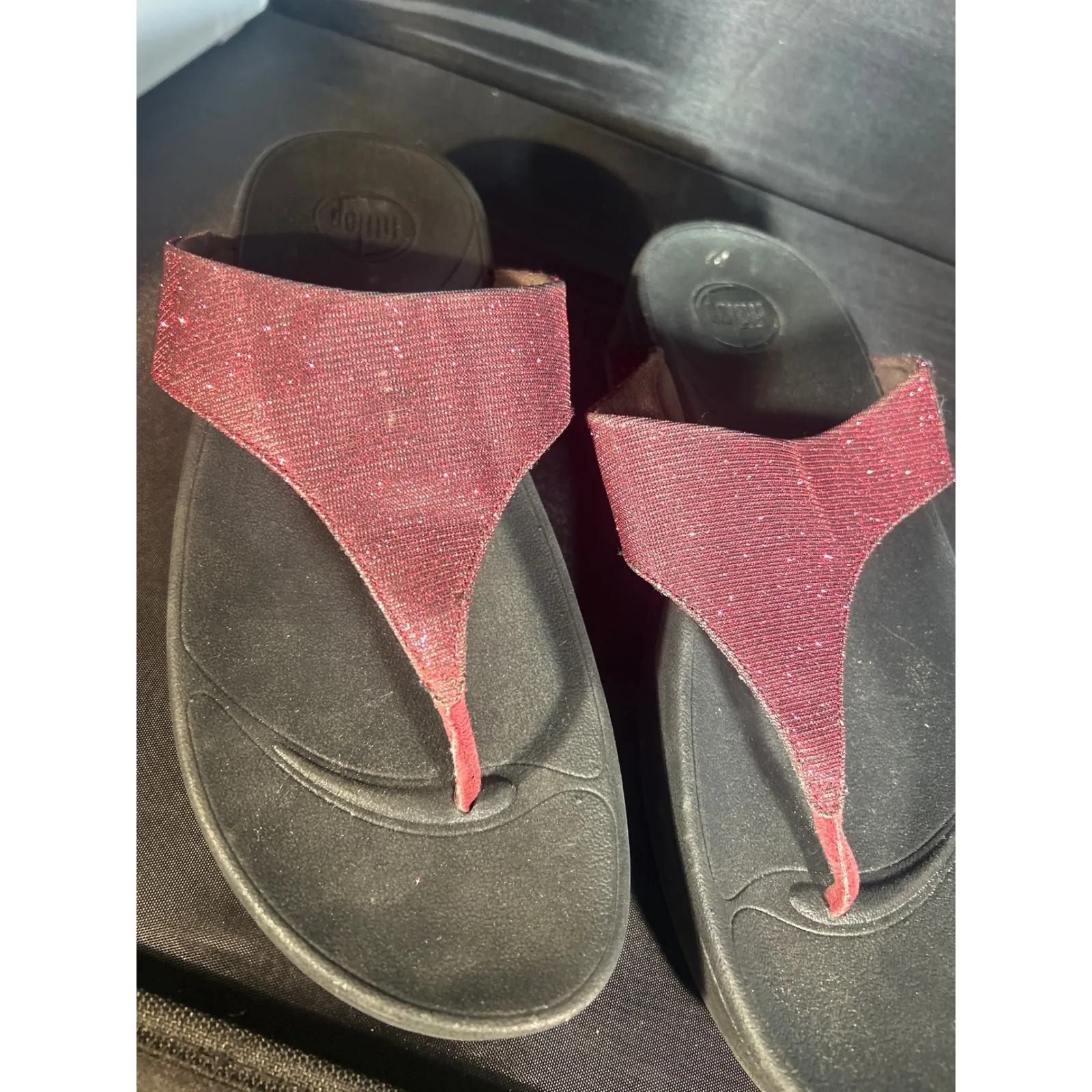 FitFlop iQushion Sparkle Glitter Flip Flops Sandals Womens Shoes Size 8‎ - Image 2