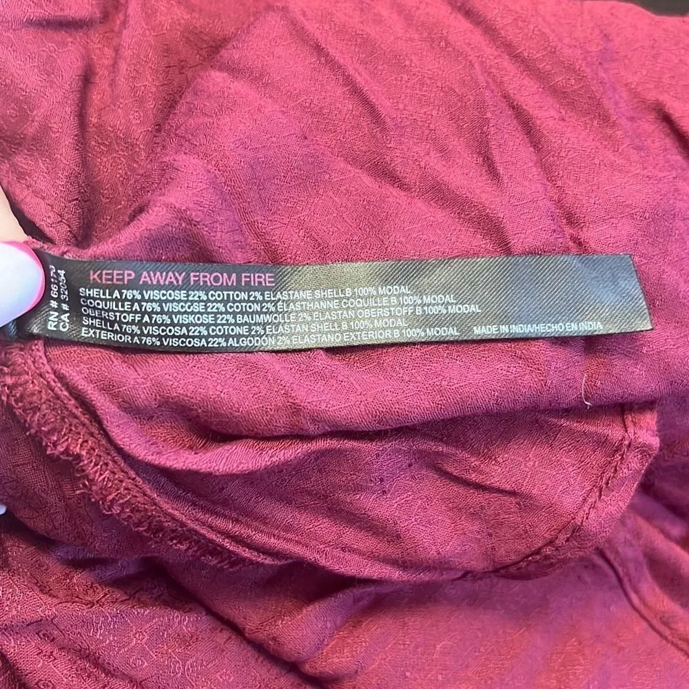 ✨Free People Not A Chance Corset Maroon Sz Large Dress✨ - Image 7