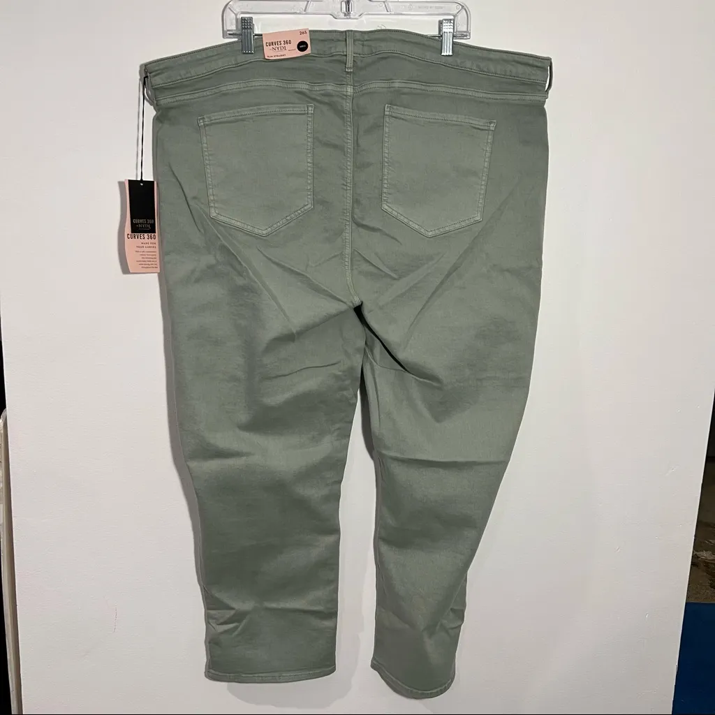 NYDJ Curves 360 Slim Straight Ankle Side Slit In Dessert Willow Size 26 Short - Image 9