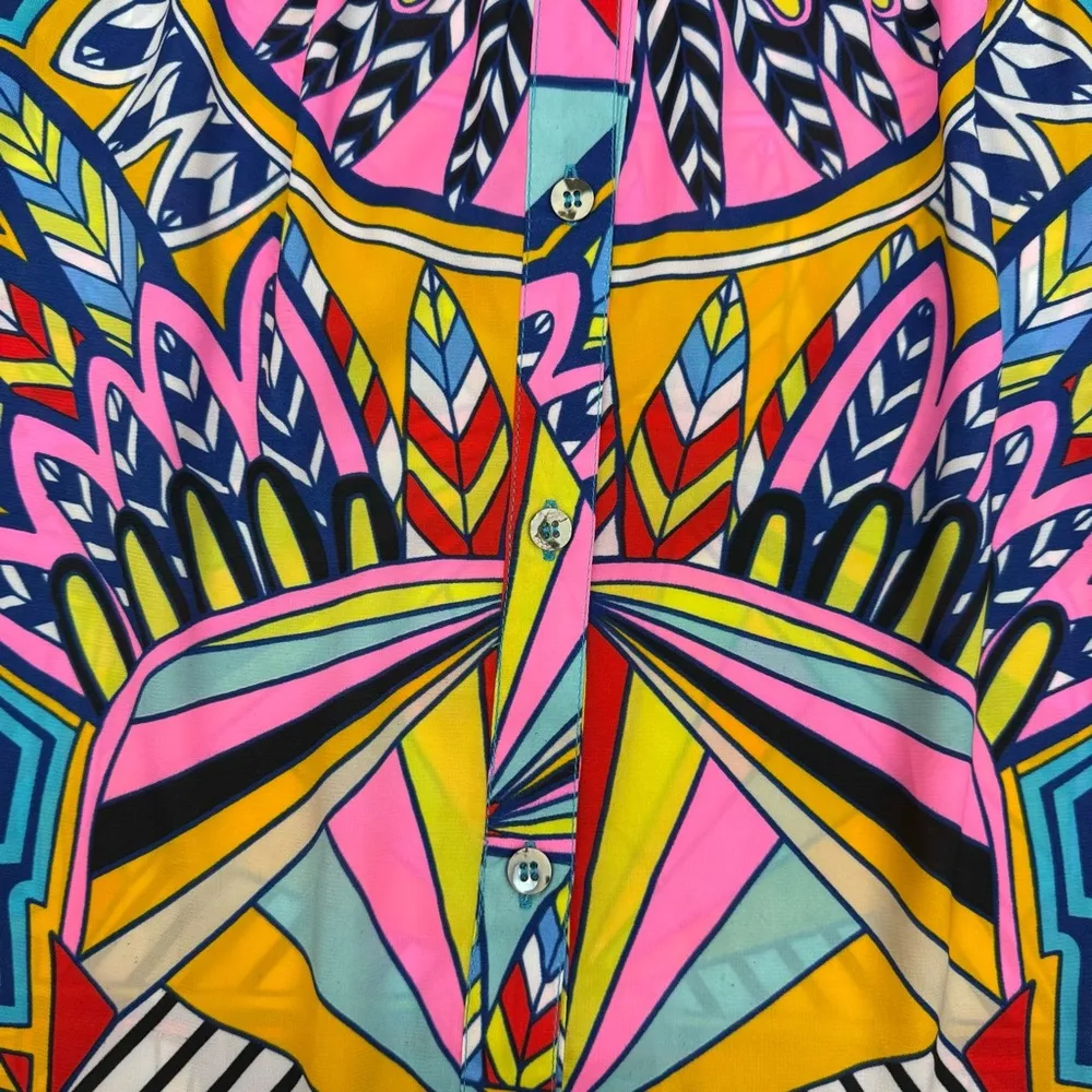 Mara Hoffman Mufasa Navy Print Easy Midi Sundress Sun Dress Swim Cover Beach - Image 6