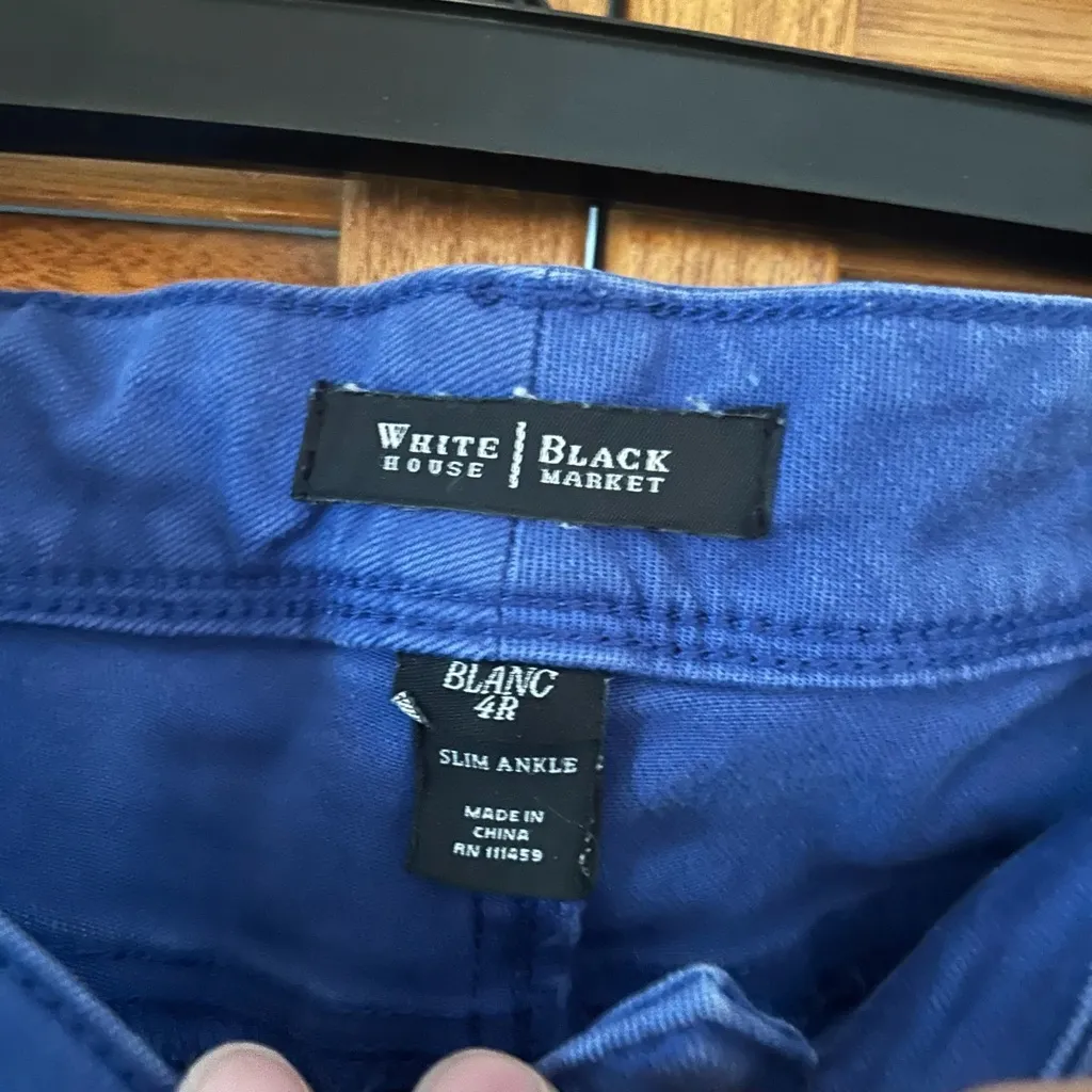 White House Black Market Women’s Blue Denim Slim Ankle Jeans Sz 4R - Image 5