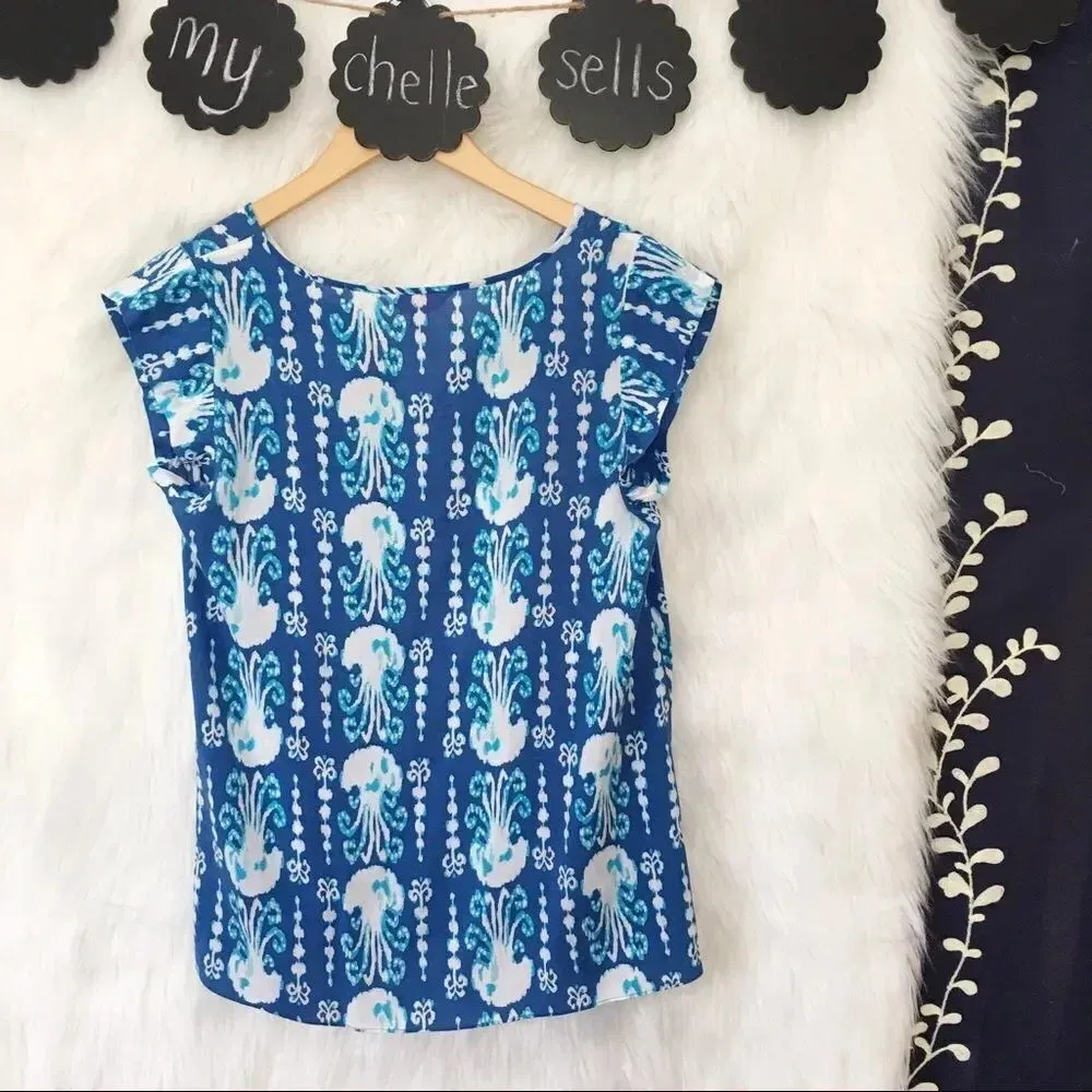 LILLY PULITZER Shelley Jelly Fish Pull On Short Sleeve‎ Top - Image 4