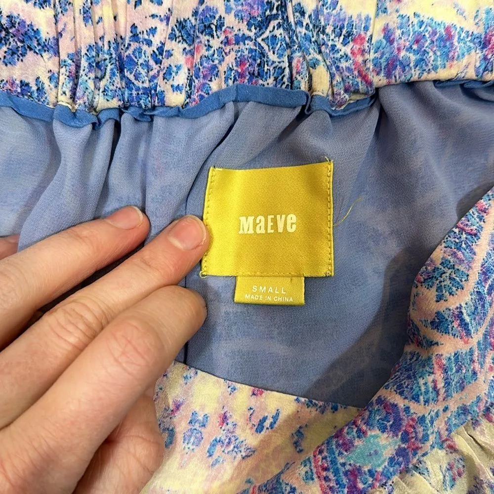 Maeve Anthropologie Waimea Silk Women Double Split Slit Maxi Skirt Size Small - Image 3