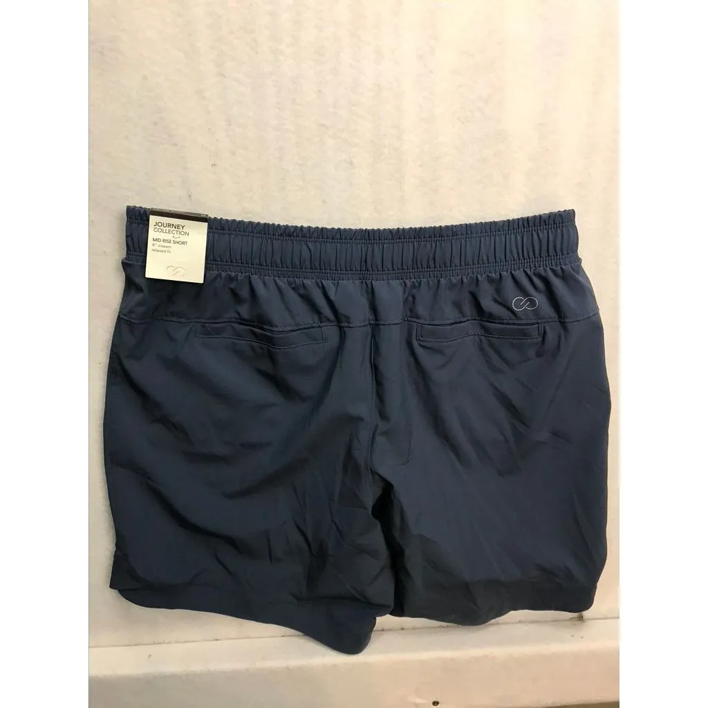 CALLA JOURNEY COLLECTION Mid Rise Relaxed Fit 8 inch Inseam Shorts M Navy Blue Size M - Image 10