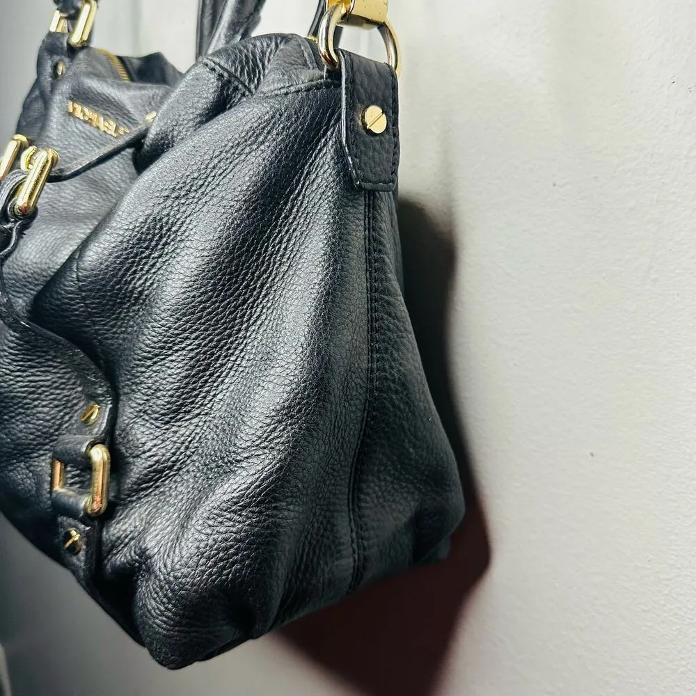 MICHAEL KORS Weston Black Leather Shoulder Satchel Zip Up Tassel Handbag - Image 10