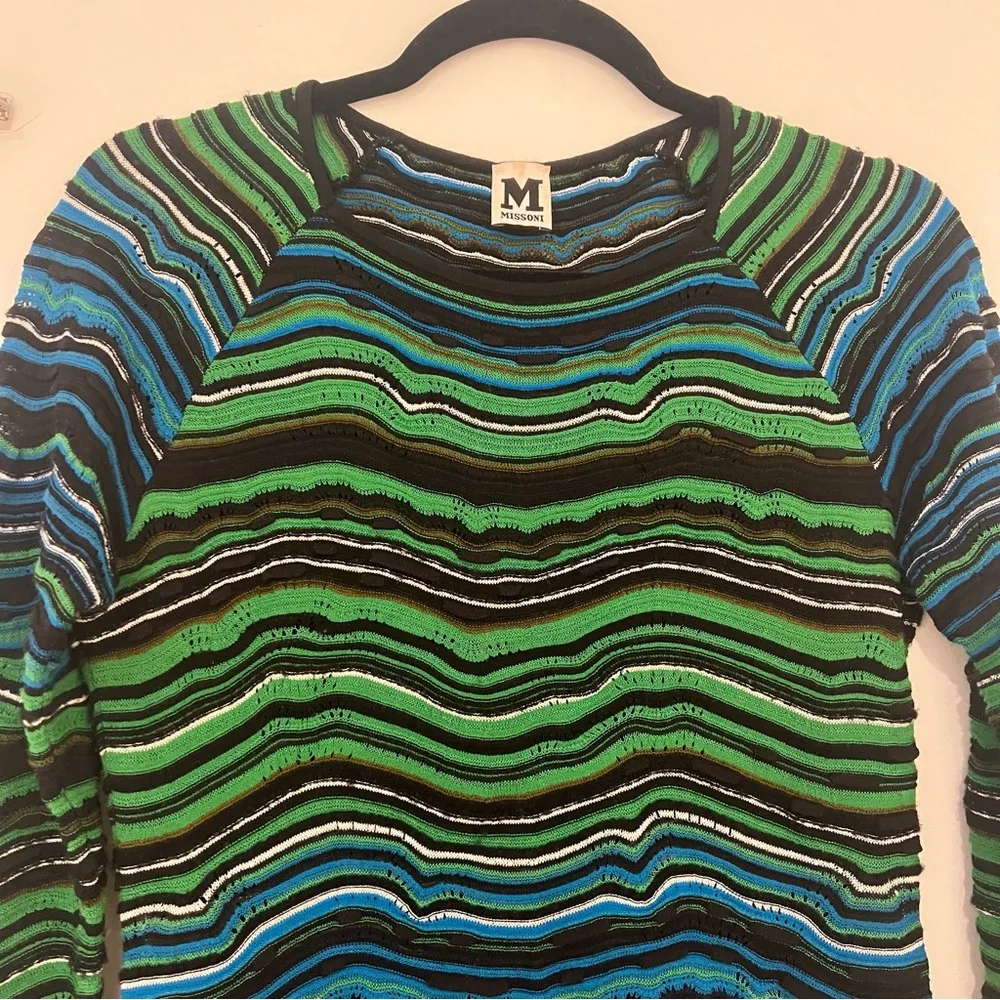 Missoni Knit Classic Print Long Sleeve Mini Dress Vinatge - Image 4