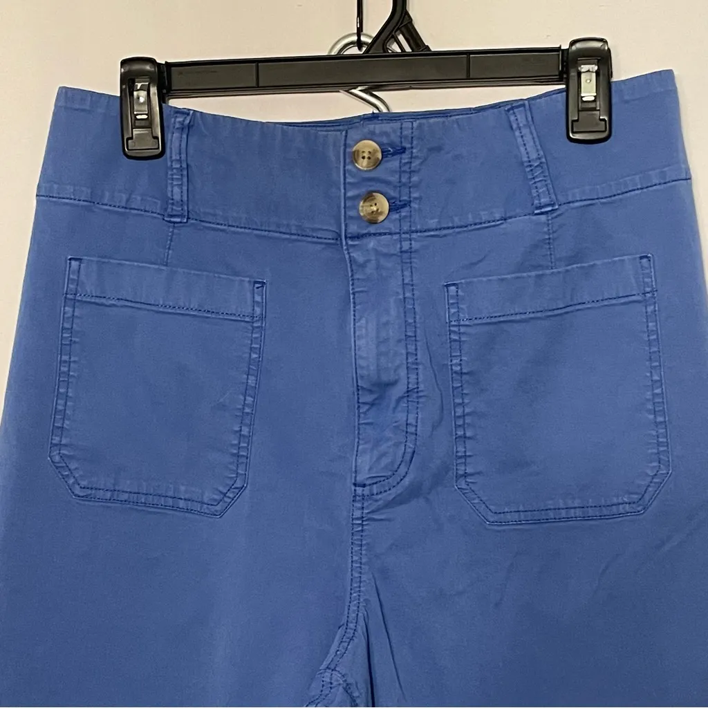 Lauren Conrad Pants Women 10 Super Hise-Rise Wide Leg Crop Blue Boho Cottagecore - Image 11