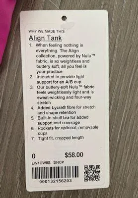 Lululemon Sonic Pink Align Tank - Image 3