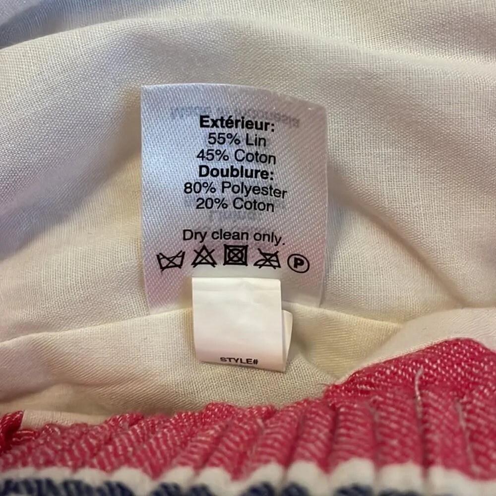 J. Crew Linen Pink Stripe Sidewalk Skirt Vacation Preppy Coastal Twee Summer - Image 7