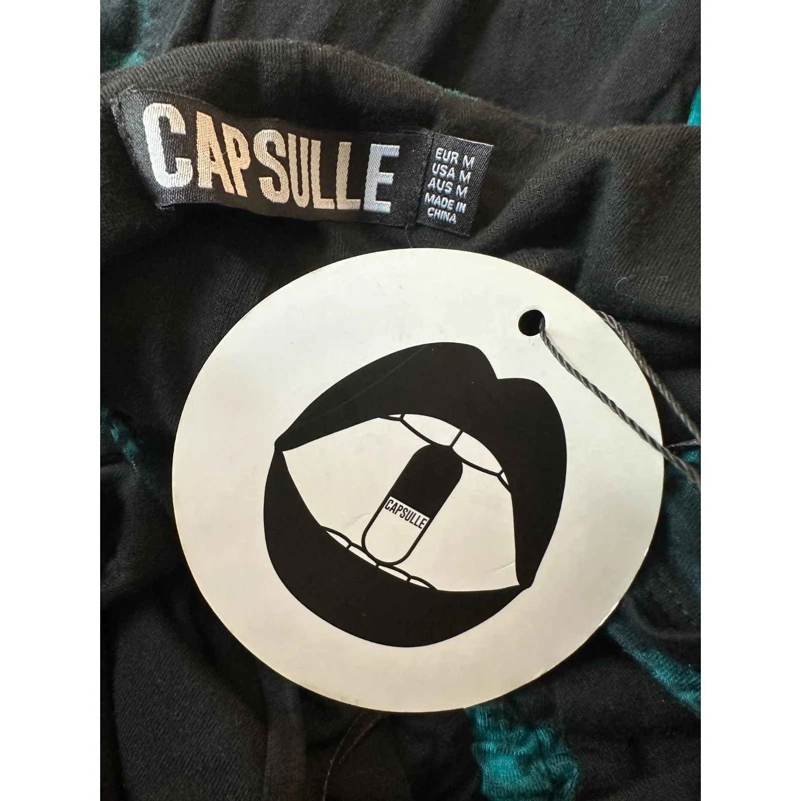 Capsule Blue Black Scrunched Mini Dress Size Medium NWT - Image 4