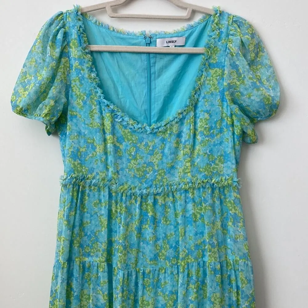 Likely Chloe Crinkled Floral Chiffon Midi Maxi Dress Size: 6 - Image 4