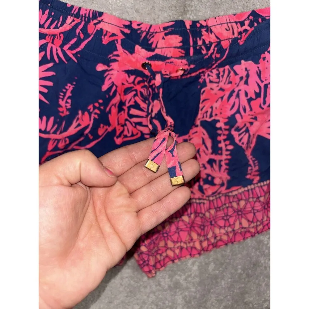 Lilly Pulitzer Katia Night Indigo Blue Caw Shorts  Elastic Waist,  Sz. Xs‎ - Image 2