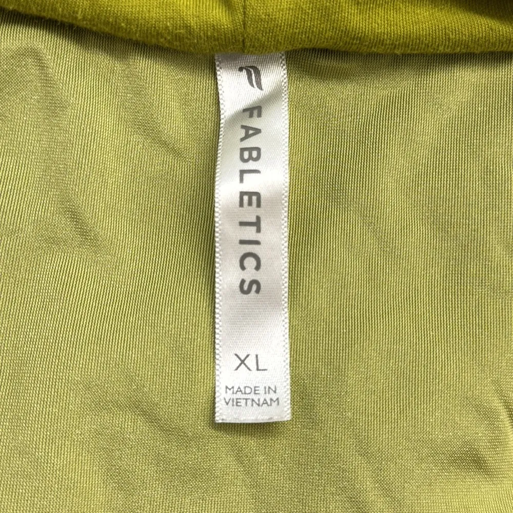 Fabletics Donna Golden Leaf Green Velour Hoodie Zip Up Track Jacket - Image 8