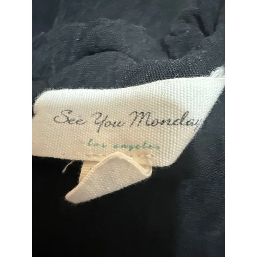 See You Monday Black High Waisted Pull On Midi Maxi Bodycon A-Line Skirt Size M - Image 4