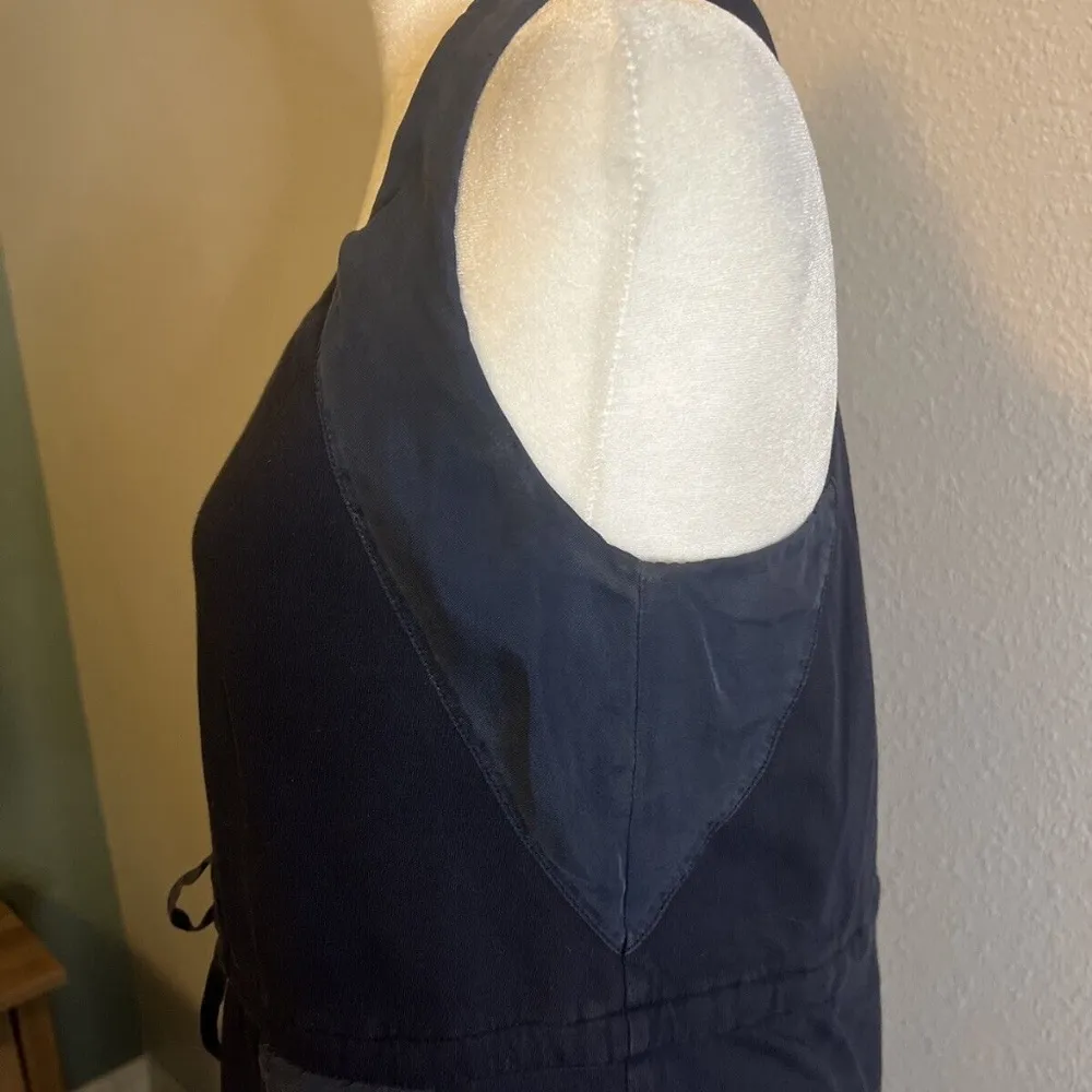 JCrew Silk/Cotton Racerback Dress Navy Size 2 - Image 5