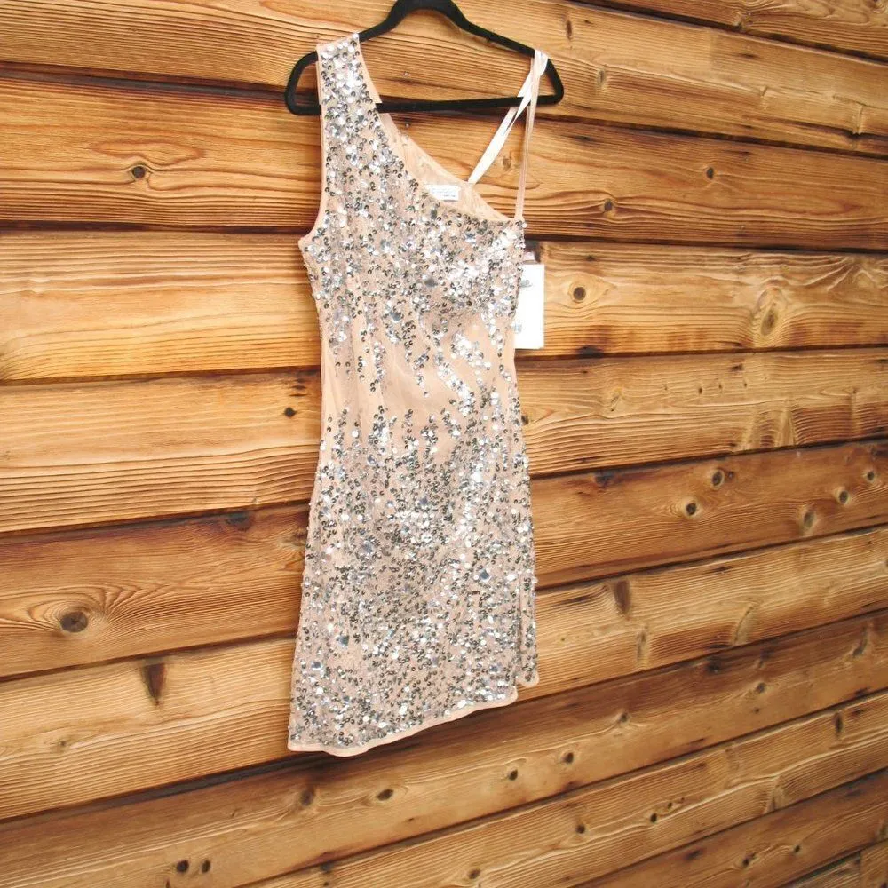 Mac Duggal 93552 Women ONE SHOULDER SHEER HAND BEADED MINI DRESS - Image 8