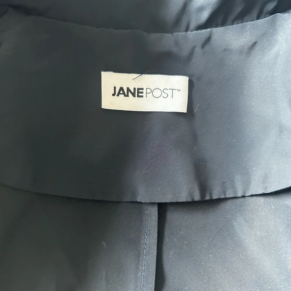 Jane Post Black Long Hooded Rain Coat Size L Size L - Image 6