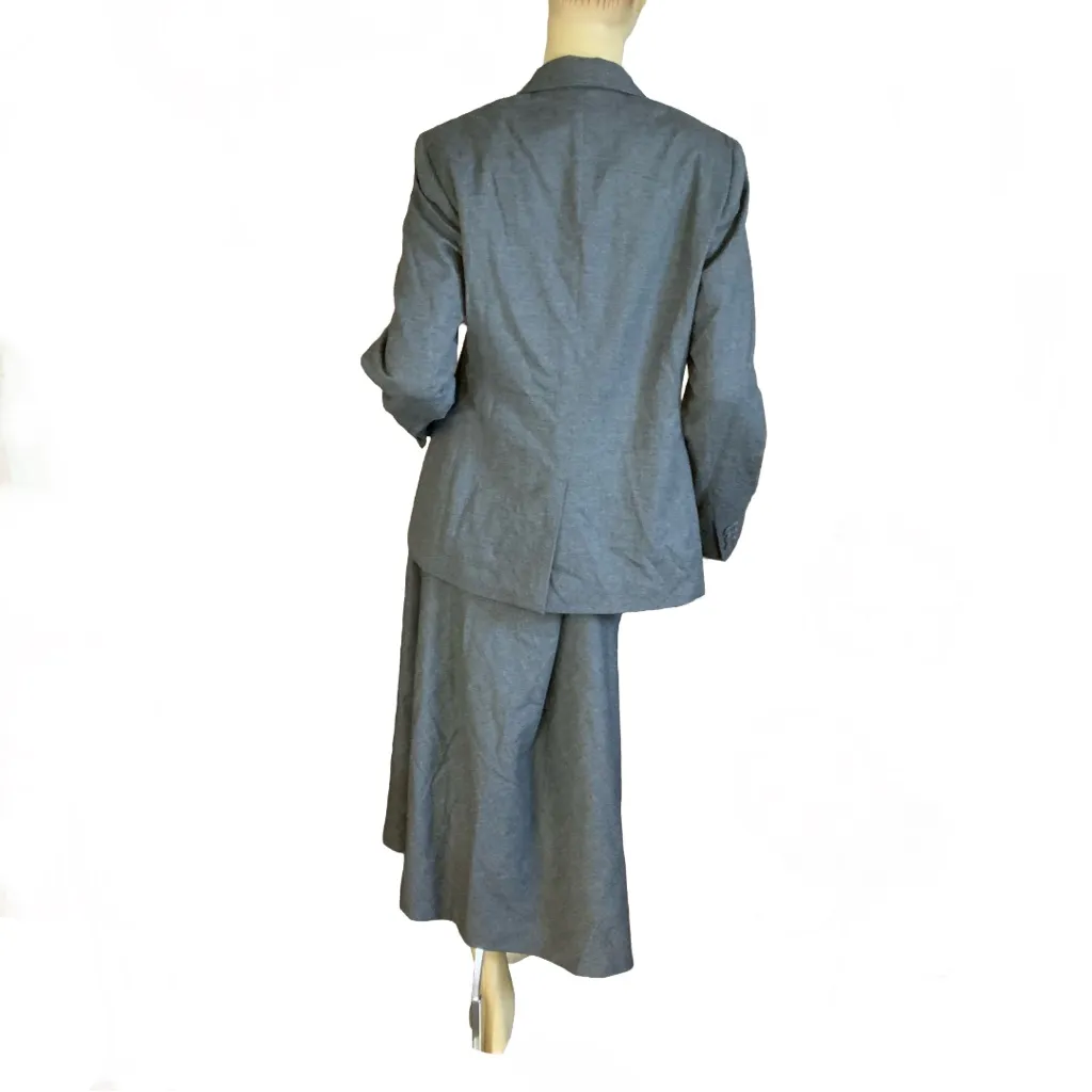 TALBOTS GRAY WOOL BLAZER & SKIRT SUIT (12) - Image 4