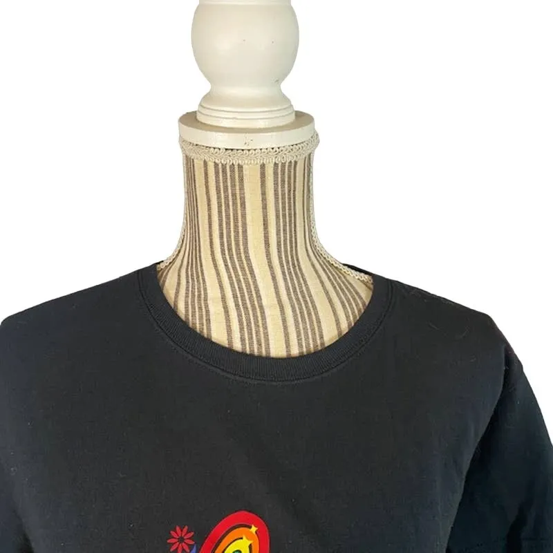 Gildan Black Rainbow Pride Cotton Short Sleeve T-Shirt Women’s Large - Image 4
