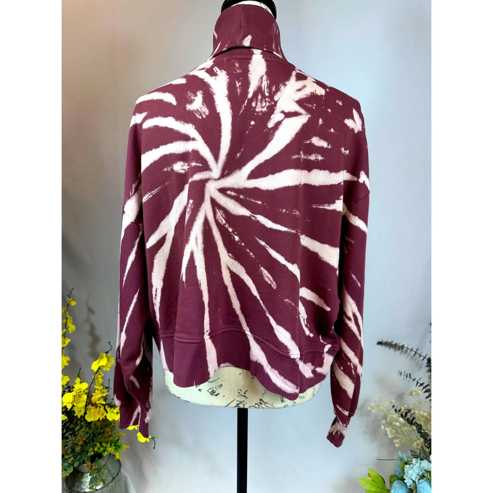 525 America Sprial Turtleneck Sweater Dropped Shoulder Maroon L Size L - Image 8